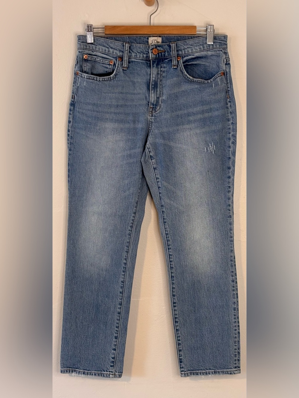 J. Crew Denim Slim Boyfriend Jean Distressed Light Wash Size 28